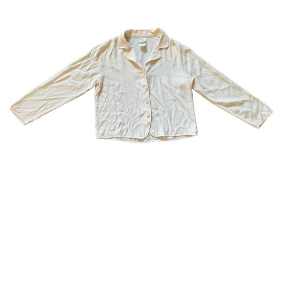Jaclyn Smith Classic. Long  Sleeve Blouse Ivory Button Up. Size 10 - Picture 1 of 10